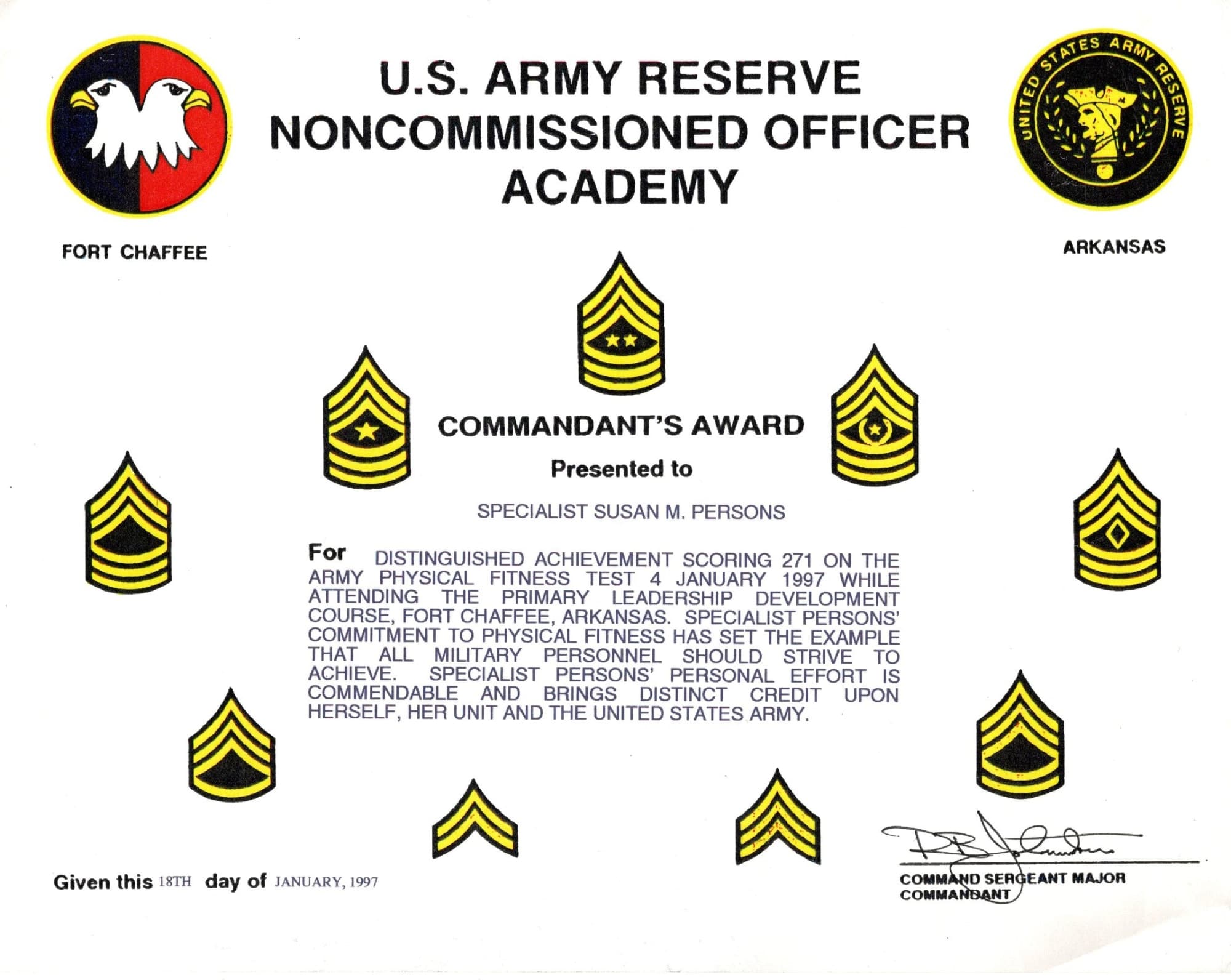 Commandant’s Award - NCO Academy