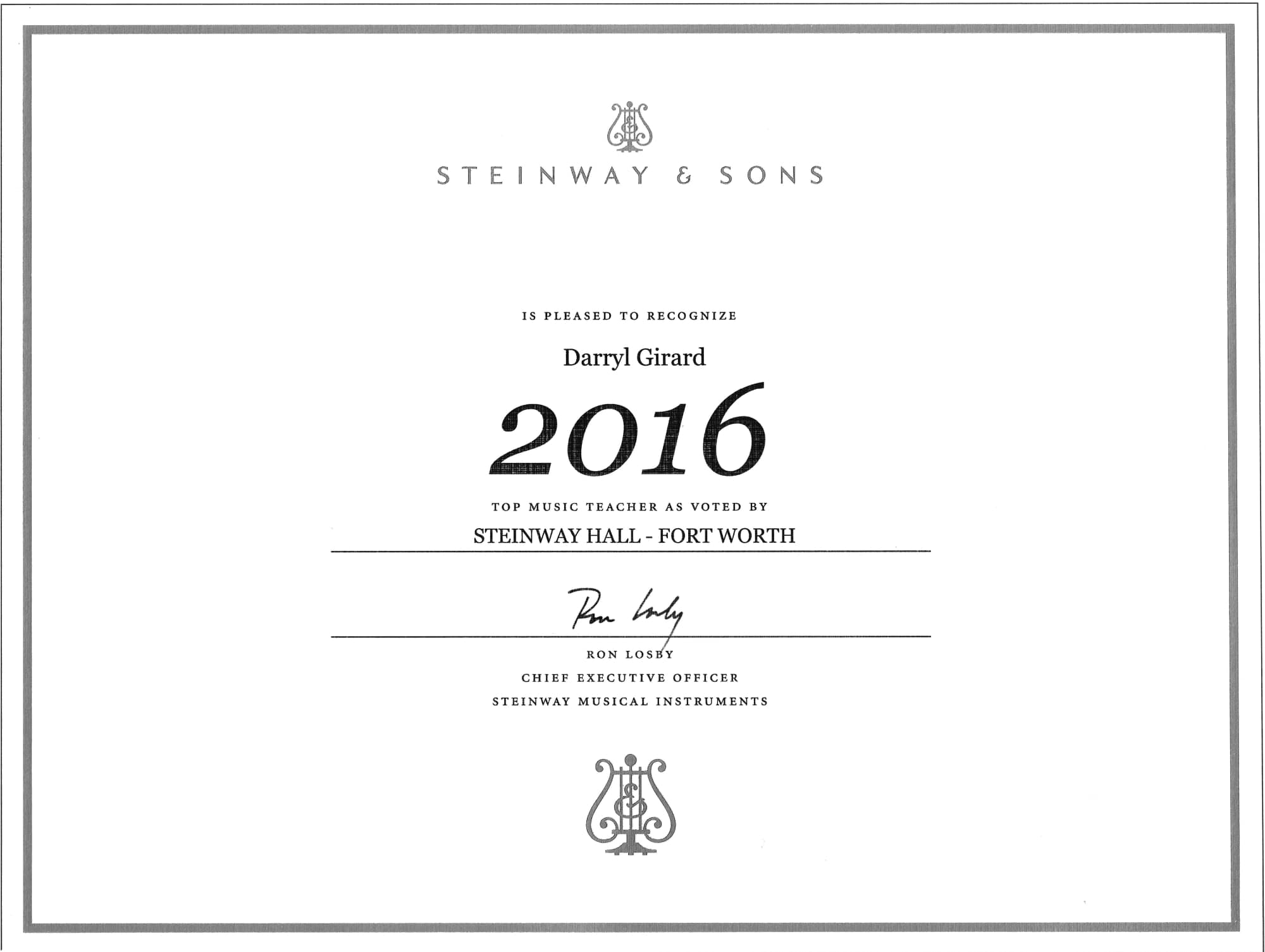 Steinway Teacher Award