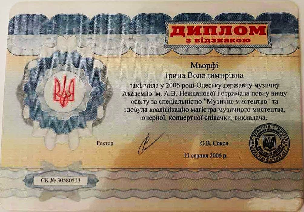 Masters Degree in Musical Arts